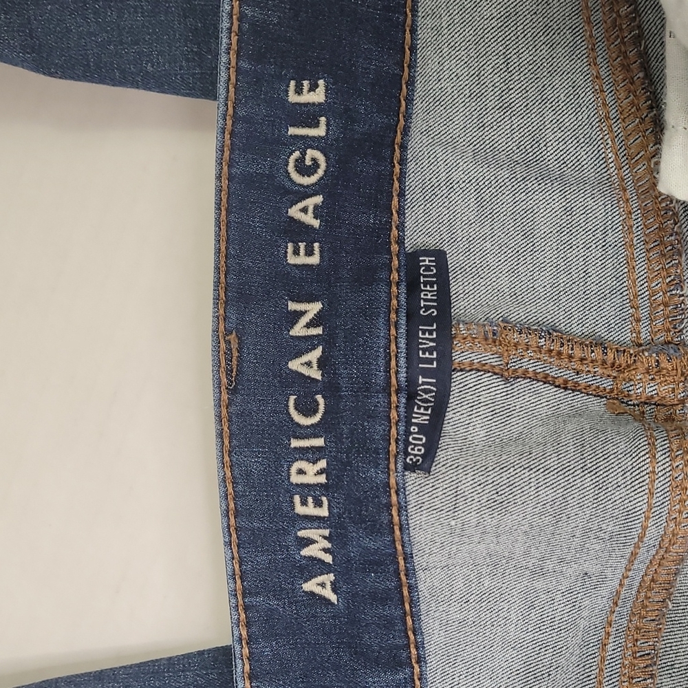 American Eagle Distressed Patchwork High Rise Jeg… - image 5